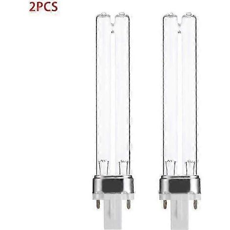 Lot de 2 ampoules UV G23 de 9 W pour purificateur, germicide et stérilisateur à ultraviolets avec base de rechange. (1/5)