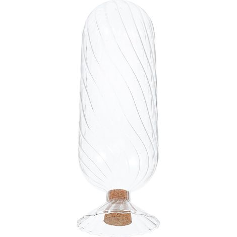 Bouteille en Verre Transparente Contenant Décoratif Unique de Bouteille Inversée avec Bouchon en Liège pour Bureau et Rangement D'allumettes (1/5)
