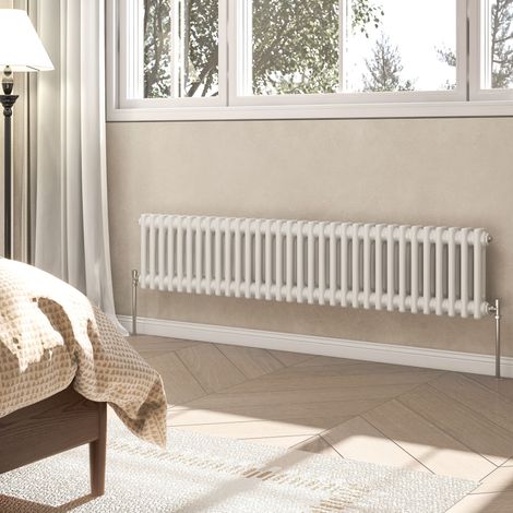 AVER-GROWTH 2 Column Traditional Cast Iron Style Radiator White 300x1460mm