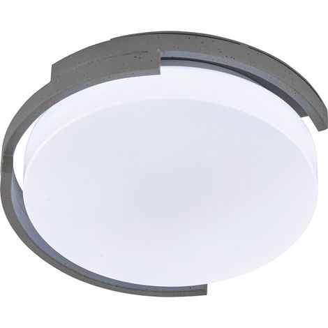 LED Deckenleuchte Metall Weiß Grau Schlafzimmerlampe Deckenlampe Kunststoff 30 cm, rund, 1x 11W 1200lm 3000K, DxH 30 x 9 cm