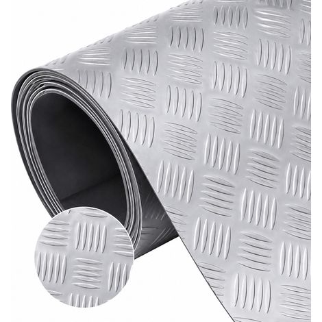 1 X 20mt Pavimento PVC spess. 1,8mm Antiscivolo effetto lamiera – Copripavimento mandorlato, Tappeto Protettivo Industriale per Magazzino, Auto e Fai da Te (1/3)