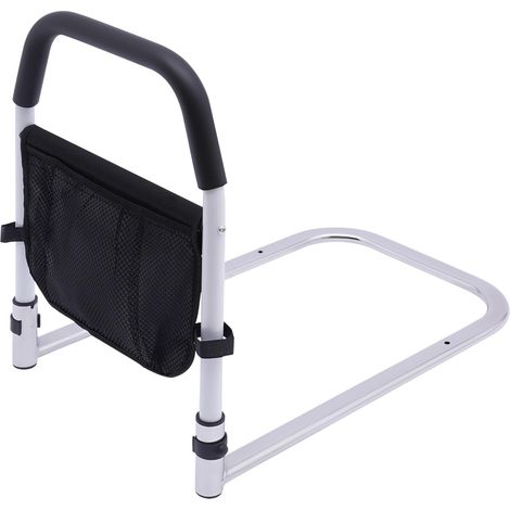 Bed Assist Rail, L-shaped Safety Hand Rail Bedside, Bed Rail with PVC Fabric Storage Bag, Bedrail Grab Bar for Pregnant Women, Elderly People, Postoperative Patients, 52 x 35 x 50cm (1/5)