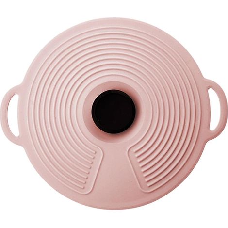 Couvercle de conservation alimentaire en silicone souple rose nordique, taille moyenne, hermétique et thermorésistant