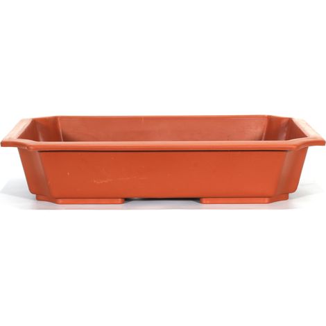 Vaso rettangolare per Piante e Bonsai in plastica marrone cm. 55 (1/2)