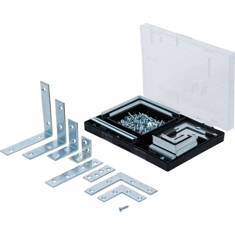 Juego de escuadras, placas y tornillos  180 piezas (1/4)