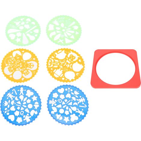 Ensemble de pochoirs circulaires en spirale, creux, universels et portables, pour l'apprentissage et la peinture. (1/5)