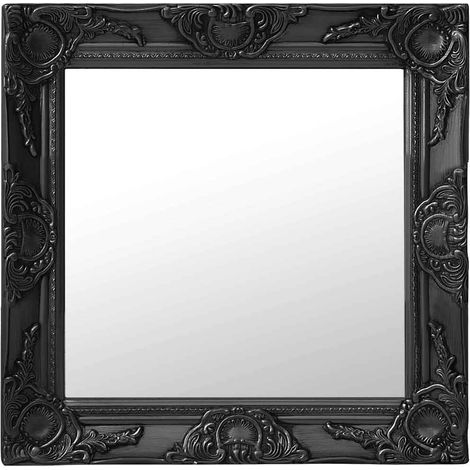 Miroir mural-Miroir Suspendu style baroque 50x50 cm noir 891713 (1/5)