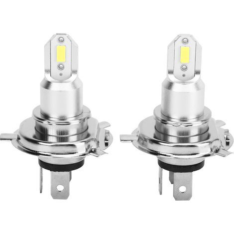 2 Ampoules LED H4 Motos 2600LM 110W Lumière Blanche 6000K Puissante Stable Phares pour Voiture SUV Camion RV (1/5)