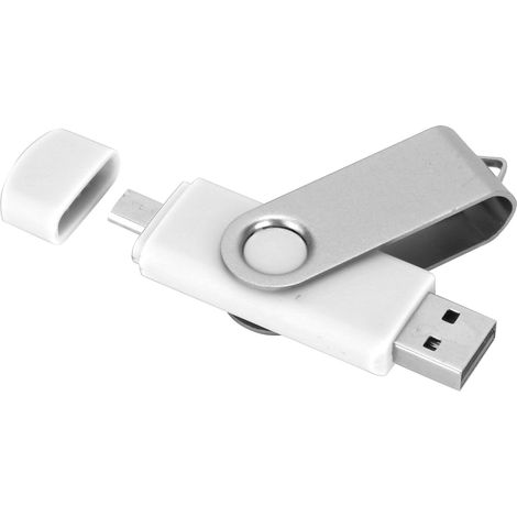 Clé USB 2 en 1 OTG, disque mémoire micro USB, stockage de données, blanche CW1004064GB (1/5)