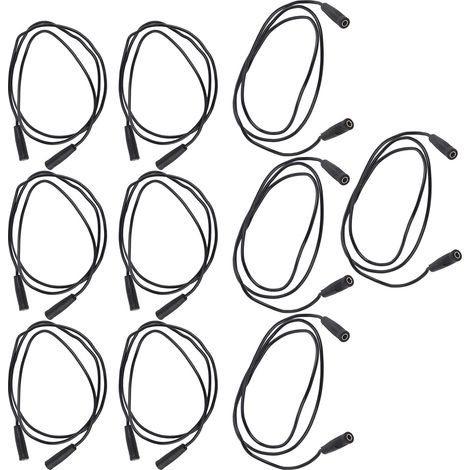 Lot de 10 cordons de test avec connecteurs banane femelles 4 mm, section 0,75 mm², référence J.70029, noirs. (1/5)