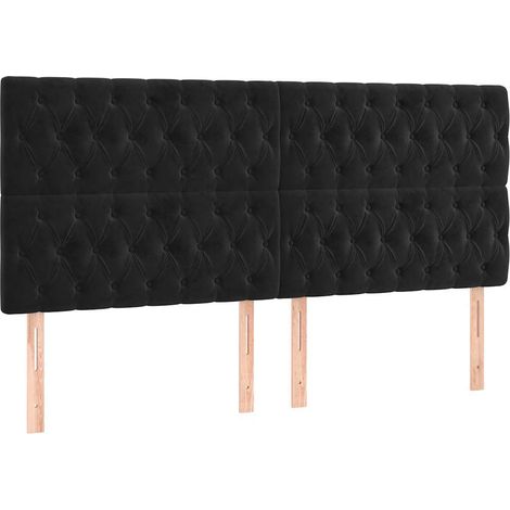 Maison Exclusive - Cabecero Terciopelo Negro 180x7x118/128 cm (1/5)