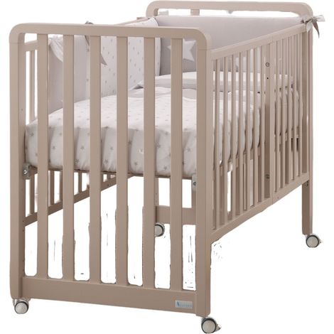 AZZURRA Lettino Evolutivo Glam Avana 9 In 1 Con Materasso E Set Tessile Avana