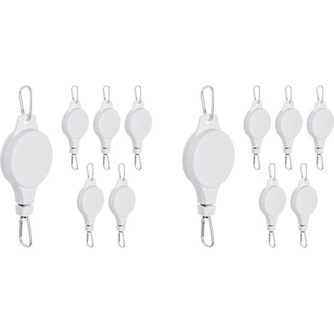 Lot de 12 Poulies pour Plantes Cintre Rétractable Facile à Atteindre Poulie pour Plantes Roue Réglable En Hauteur pour Plantes Suspendues Intérieur Blanc (1/5)