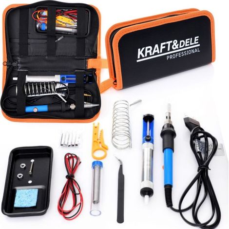 KIT PER SALDATURA, SALDATORE DI PRECISIONE REGOLABILE 80W CON PUNTE IN STAGNO