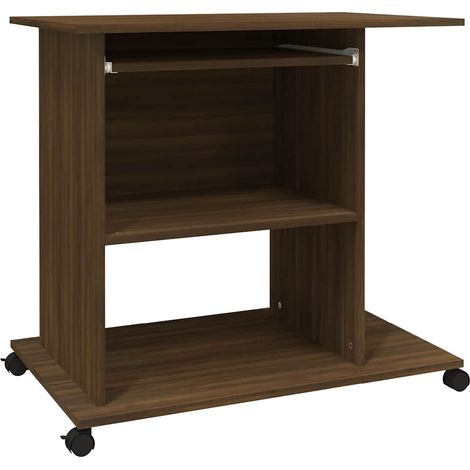 Maison Exclusive - Scrivania Computer Rovere Marrone 80x50x75 cm Legno Multistrato (1/5)