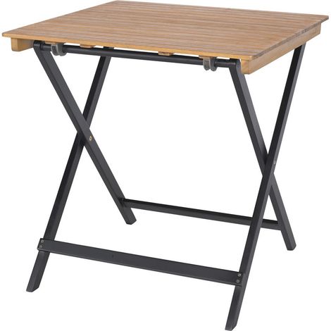 Petits espaces, rangement simple avec cette table pliante carrée 28 pouces en bois d’acacia à lattes (1/2)