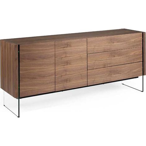 Aparador de 2 puertas Estefanía acabado nogal, 77 cm(alto) 180 cm(ancho) 49 cm (fondo) (1/4)