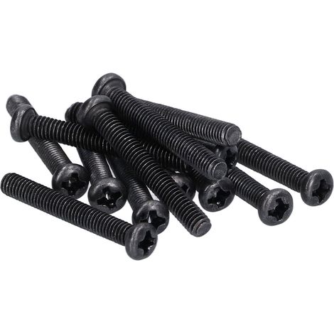 50 vis à métaux à tête cylindrique en acier DIN 7985, entièrement filetées, zinguées noires, M4x30 (1/5)