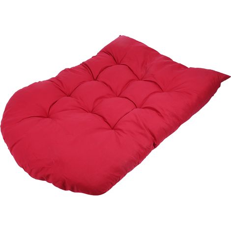 Fauteuil suspendu hamac coussin épais rembourré pour jardin intérieur 120x80cm rouge vin (1/5)