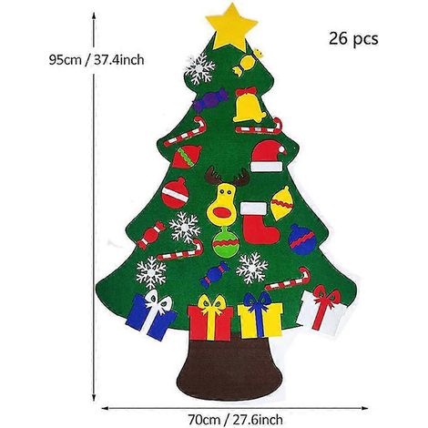 Kit de sapin de Noël en feutrine 3D pour enfants - Cadeaux et décorations de Noël à faire soi-même (1/5)