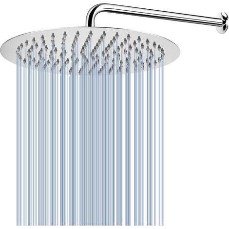 Regenduschkopf mit Verlängerungsarm, Edelstahl, 30cm, Selbstreinigende Düsen, Hoher Wasserdruck (1/5)