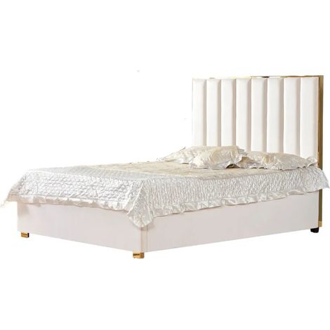 Lit 2 places 140x190 cm TONY velours sommier inclus