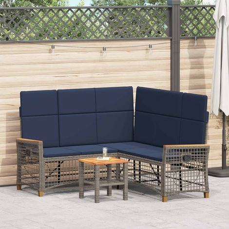 Teenpull – Garten Liegesofa Set Grau und Marineblau 164 x 164 x 112 cm (1/5)