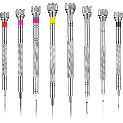Set di cacciaviti di precisione da 8 pezzi, set di cacciaviti da gioielliere, riparazione di orologi (0,6-1,6 mm), microcacciavite per orologi, occhiali, gioielli ed elettronica