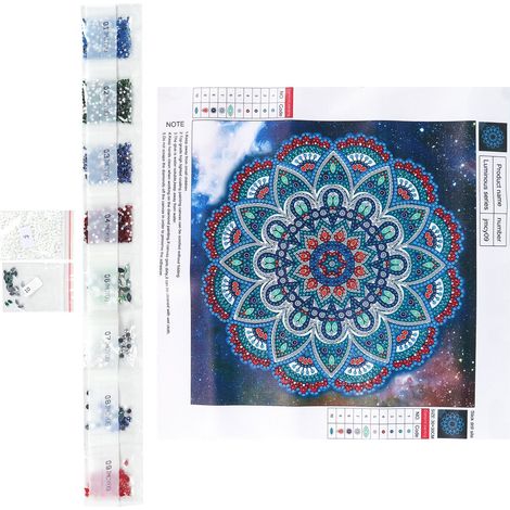 Kit de 5D Peinture Diamant DIY lumineux 30x30cm, motif fleurs colorées, broderie diamant scintillante artisanale (1/5)