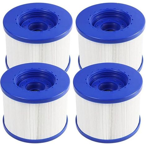 Filtro per piscina, confezione da 4 pezzi, cartuccia filtro gonfiabile con vite da 104 mm, per Clever Spa + Aquaparx + Aqua Spa + Costway + All Seasons + GoPlus + Wido e altri (1/4)