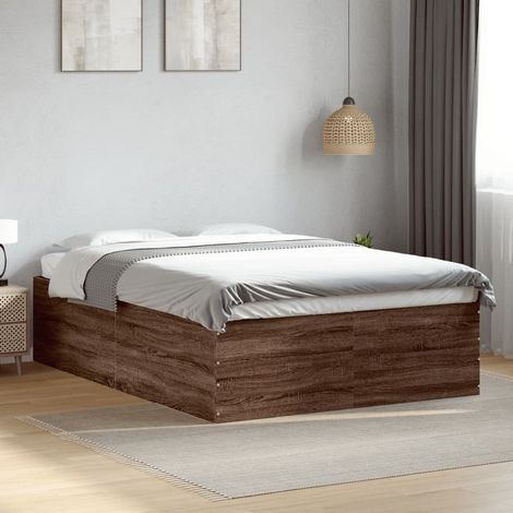 Estructura de cama madera de ingeniería marrón roble 120x200 cm vidaXL (1/5)
