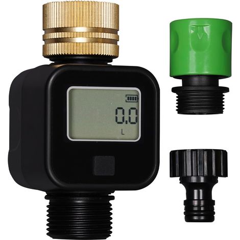 Compteur d'eau Pratique pour Le Jardin, 4 Modes de contrôle de la consommation d'eau, Compteur de débit d'eau pour Robinet/Appareil consommable, débitmètre numérique Rotatif à 180° (1/5)