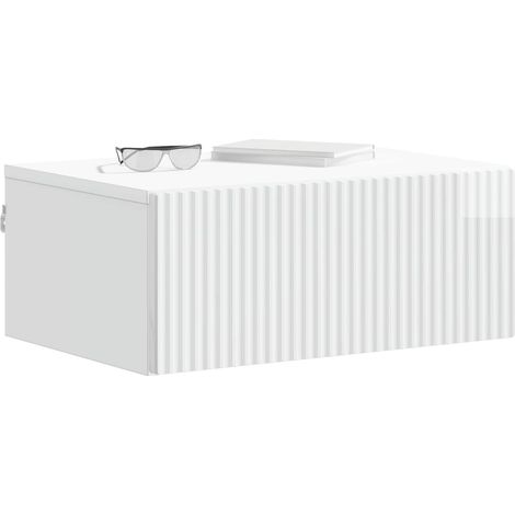 Maison Exclusive - Mobiletto da notte a muro 2 pcs Bianco Lucido 49 x 34,5 x 20 cm
