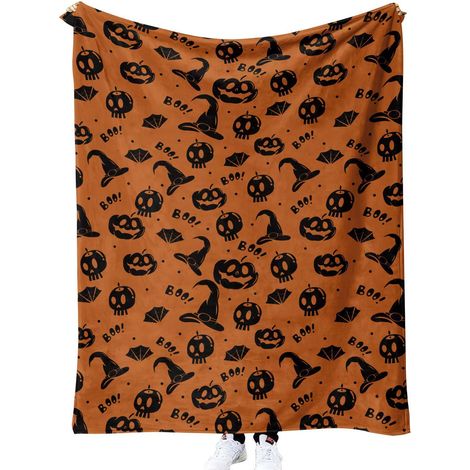 Couverture d'Halloween 150 cm x 200 cm, idéale pour les lits de fête - 73 (1/4)