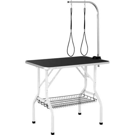 Table de Toilettage Pliable pour Animaux de Companie 100kg Noir (1/5)