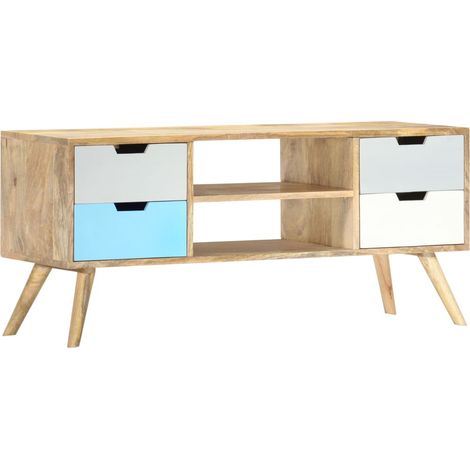 Mobile Porta TV 110x35x48 cm Legno Massello di Mango vidaXL (1/5)