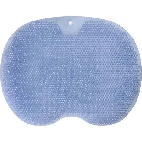 Coussin de massage des pieds TPE antidérapant pour salle de bain, tapis mural avec ventouse bleu (1/5)