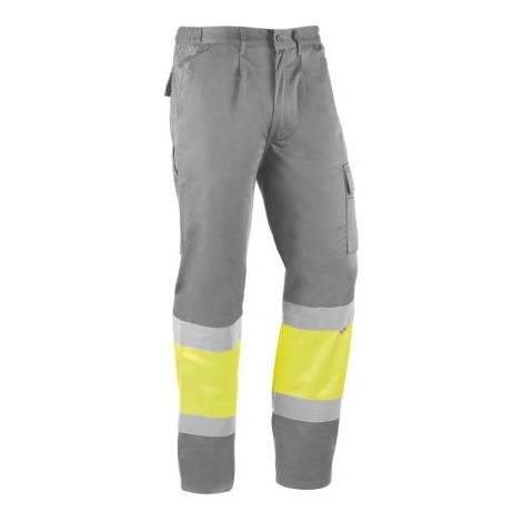 HV816/XXL PANTALON MULTIBOLSILLOS 65% POLIESTER 35% ALGUANTE DE 235 GR./MÂ² BANDAS REFLECTANTE - JUBA