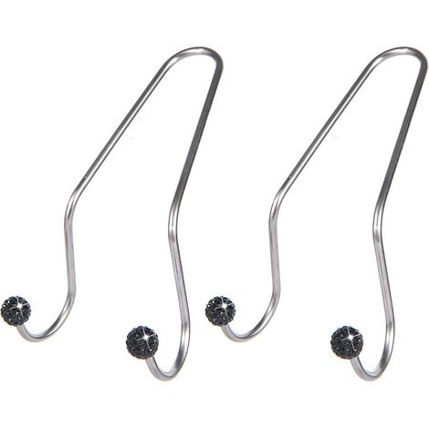 2 ganchos para reposacabezas de coche, organizador colgante multifuncional de acero inoxidable brillante para bolso y ropa (negro)