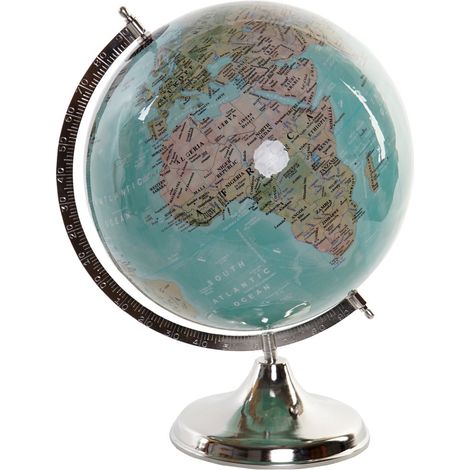 Globe Plastic Earth Iron 33x30x41 30 Plasting Papier Blaues Eisenmaterial Mehrfarbige Farbfamilie Innenausstattung (1/3)