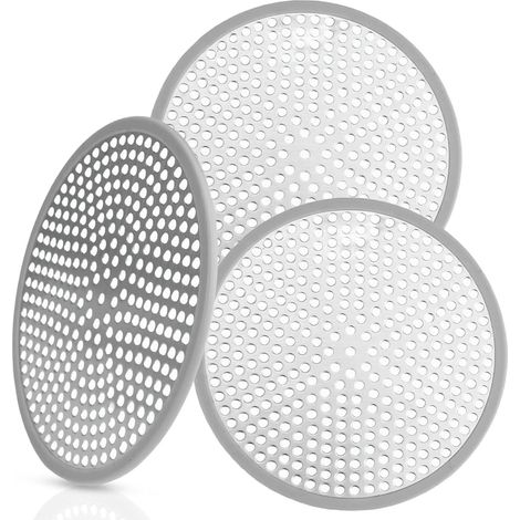 3 Pièces Attrape Cheveux Douche, Filtre Cheveux Douche Baignoire 120 mm, Grille Douche, Filtre Baignoire Anti Cheveux, Grille Baignoire Anti Cheveux, pour Cuisine, Salle de Bains Douche