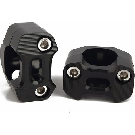 SHINING HOUSE Risers de guidon de moto 1-1/8 pouce 28mm Universal Handle Bars Mount Clamp Fit pour la plupart des motos, Dirt Bike, VTT （Noir） (1/3)
