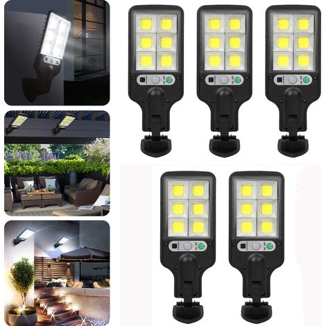 5 luci solari da giardino, adatte per uso esterno, lampioni solari a LED, lampioni solari con sensori di movimento, luci solari (1/4)