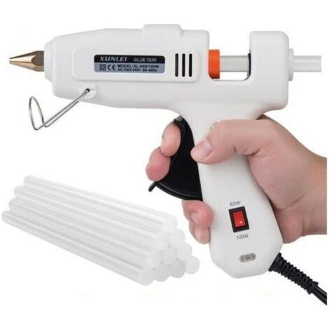 Pistolet à colle chaude réglable avec 10 bâtonnets de colle blanche (20 cm × 10 cm × 4 cm) – Kit complet pour bricolage, loisirs créatifs et réparations précises