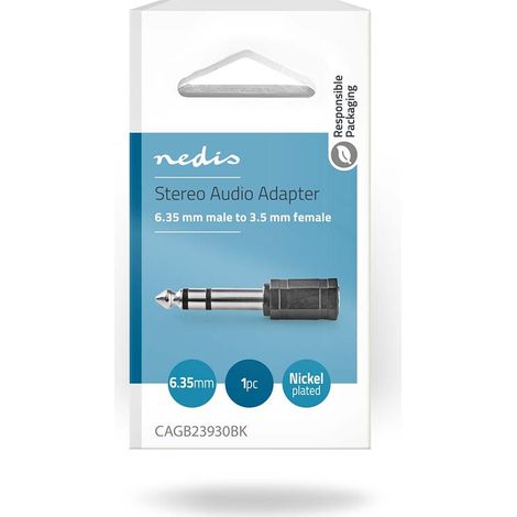 Nedis KLINKENADAPTER 6,35ST-3,5BUCHS (CAGB23930BK)