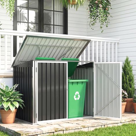 Cabanon jardin organisateur Gris poubelle horizontale foncé