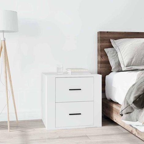 Table de chevet-Table de nuit Blanc 50x39x47 cm 719634 (1/5)