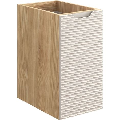 Möbel für Badezimmeraufbewahrung YOKA – Beige und helles Eichenholz – 1 Tür