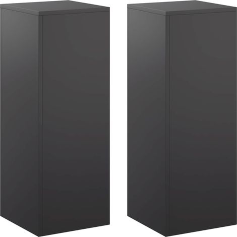 Support de Plante 2 pcs Noir 30 x 30 x 80 cm Acier – jardinière de jardin