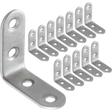 50 Stück L-förmige Edelstahl-Metallwinkel, Möbelwinkel, Eckwinkel-Befestigungszubehör (1/4)